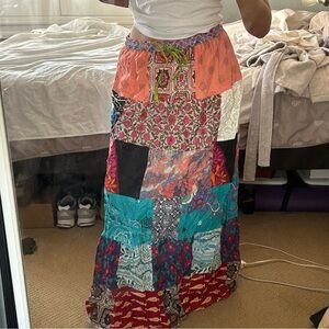 HANDMADE Patchwork boho maxi skirt